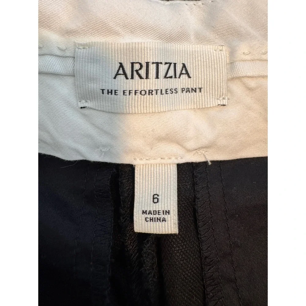 Aritzia Wilfred Effortless Pant Cruise Linen Black Wide Leg Trousers Size 6